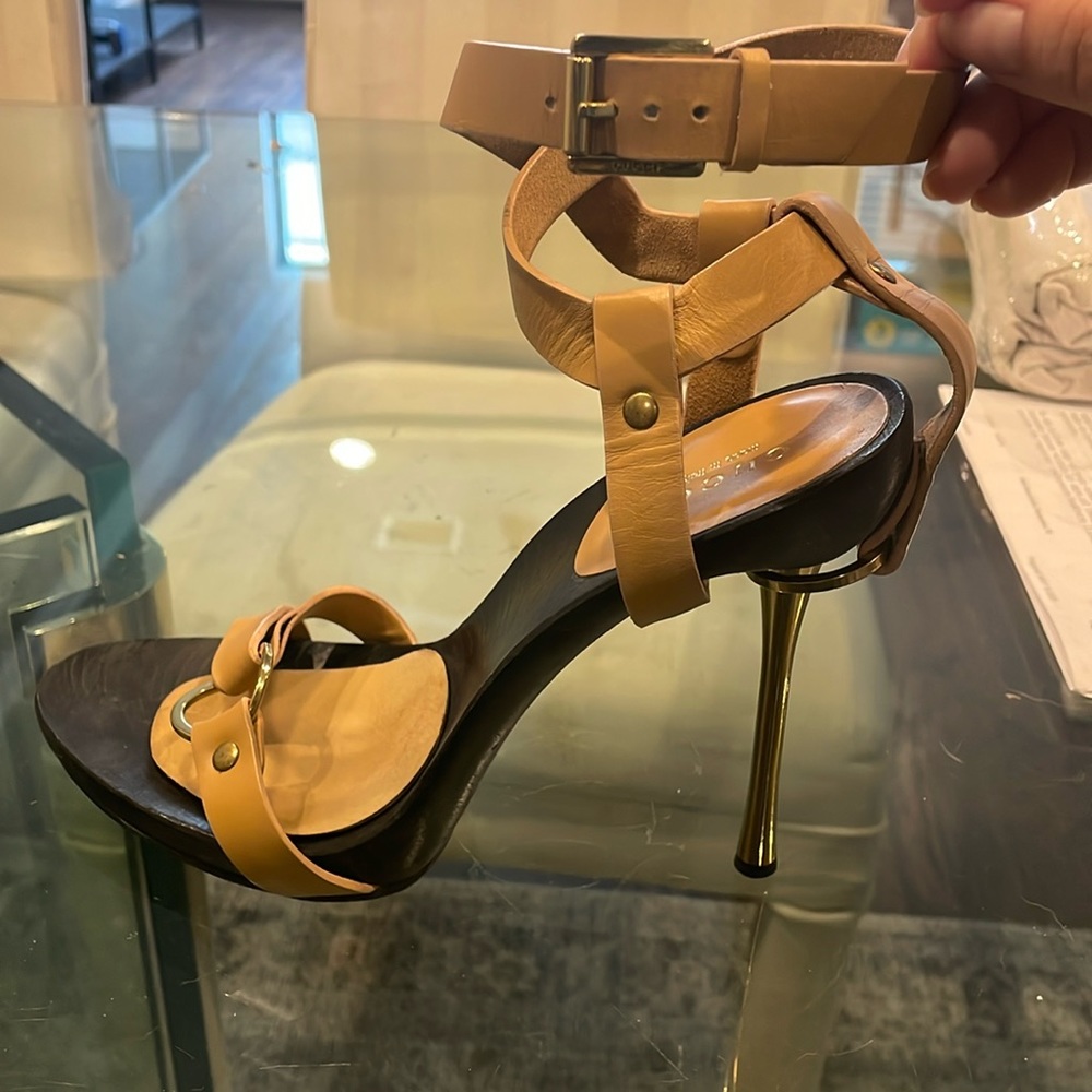 Gucci Leather and Wood Stilleto